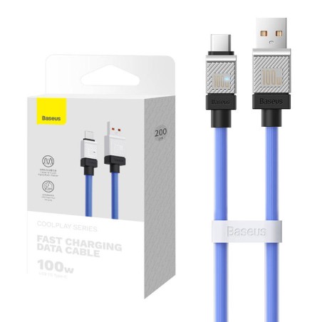 Kabel USB do USB-C Baseus CoolPlay 100W 2m (niebieski)
