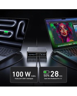 Ładowarka wieloportowa Anker Prime GaN 2x USB-A 4x USB-C PD 200W Czarna