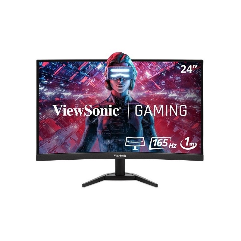 Viewsonic VX Series VX2418C monitor komputerowy 61 cm (24") 1920 x 1080 px LCD Czarny
