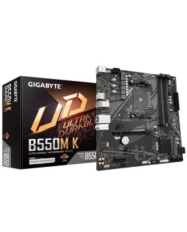 Płyta główna Gigabyte B550M K (AMD Ryzen 5000 Series AM4 CPUs, up to 4733MHz DDR4 (OC), 2xPCIe 3.0 M.2, GbE LAN, USB 3.2 Gen1)