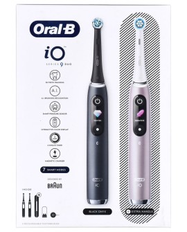 Braun Oral-B szczoteczka elektryczna iO 9N zestaw DUO BLACK ONYX & ROSE QUARTZ