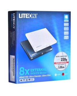 Nagrywarka Liteon eBAU108 eBAU108 WHITE (USB 2.0 zewnętrzna)