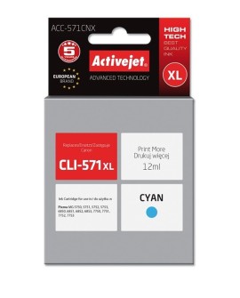 Activejet ACC-571CNX Tusz (zamiennik Canon CLI-571XLC Supreme 12 ml niebieski)