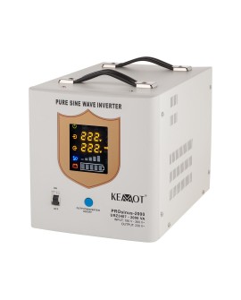 Zasilacz awaryjny KEMOT PROsinus-2000 przetwornica z czystym przebiegiem sinusoidalnym i funkcją ładowania 12V 230V 2000VA/1200W