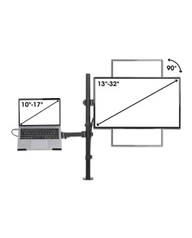 Manhattan 462136 uchwyt / stojak do monitorów 81,3 cm (32") Biurko Czarny