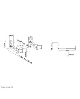 Neomounts AWL29-550BL1 montaż głośników Stal Czarny