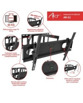 Uchwyt ścienny do telewizora ART AR-52 (ścienne 30" - 70" max. 60kg)