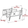 Uchwyt ścienny do telewizora ART AR-52 (ścienne 30" - 70" max. 60kg)