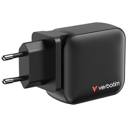 Verbatim, Ładowarka Mini GaN 2 x USB-CR PD 100W a 1 x USB-A QC 3.0, szara, 100 W, wymienne końcówki  C,G,A