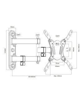 MACLEAN UCHWYT DO TELEWIZORA LUB MONITORA, MAX. VESA 200X200, 23-43", 30KG, CZARNY MC-418