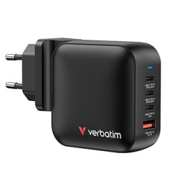 Verbatim, Mini ładowarka GaN USB 3.0, USB C, szara, 100 W, wymienne końcówki  C,G,A