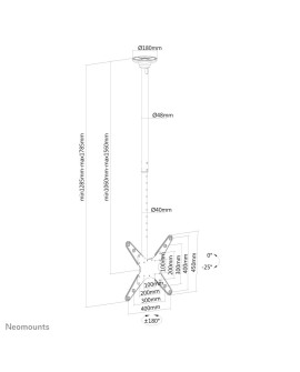 Neomounts by Newstar FPMA-C340 190,5 cm (75") Czarny