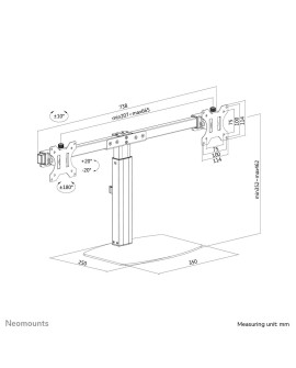 Neomounts FPMA-D865DBLACK uchwyt / stojak do monitorów 68,6 cm (27") Biurko Czarny