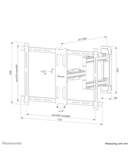 Neomounts WL40S-850BL16 uchwyt do telewizorów 177,8 cm (70") Czarny