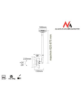 Uchwyt ścienny do telewizora Maclean MC-504S (Obrotowy, sufitowy, Uchylny - 42" max. 30kg)