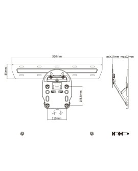 Uchwyt ścienny do telewizora Maclean MC-806 (ścienne 50" - 65" max. 50kg)