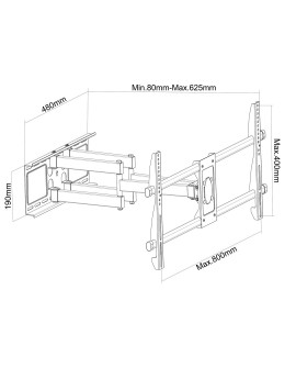 MONTIS UCHWYT DO TELEWIZORA 37"-85" MT079 LOGAN / CZARNY BIG SCREEN TV.