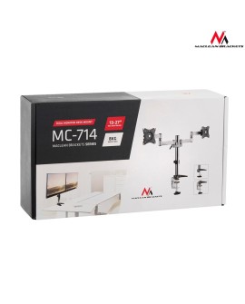 Uchwyt biurkowy do 2 monitorów Maclean MC-714 (biurkowy, Obrotowy, Uchylny - 27" max. 8kg)