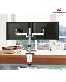 Uchwyt biurkowy do 2 monitorów Maclean MC-714 (biurkowy, Obrotowy, Uchylny - 27" max. 8kg)