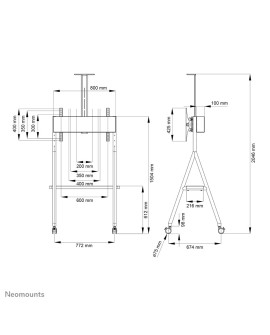Neomounts NS-M1500WHITE uchwyt / stojak do monitorów 165,1 cm (65") Podłoga Biały