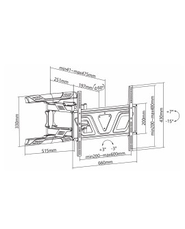 Uchwyt ścienny do LCD Maclean MC-832 (ścienne 37" - 80" max. 45kg)