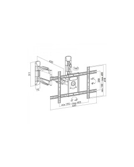 Uchwyt do TV LED/LCD 32-70" 45KG AR-85 reg. pion/poziom NAROŻNY 622mm