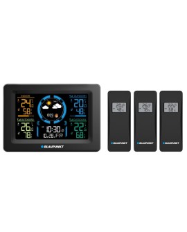 BLAUPUNKT Stacja pogodowa z 3 czujnikami z LCD WS40BK