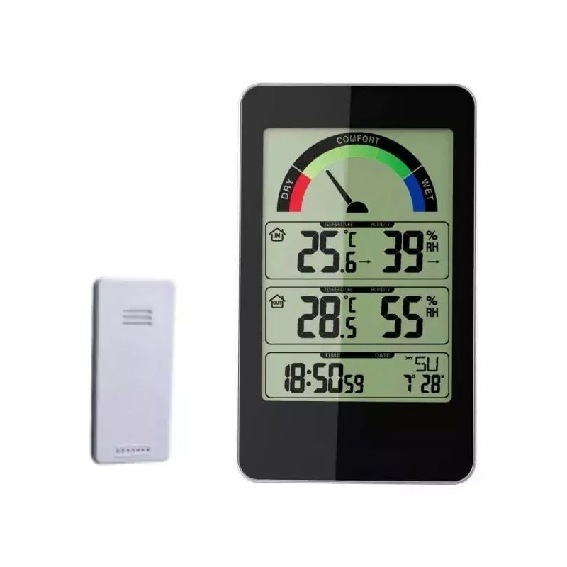 TERMOMETR ELEKTRONICZNY ZEW./WEW . STACJA POGODY BEZP.