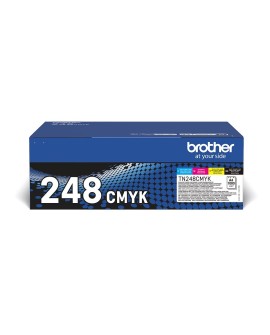 Brother TN-248VAL kaseta z tonerem 4 szt. Oryginalny Czarny, Cyjan, Purpurowy, Żółty