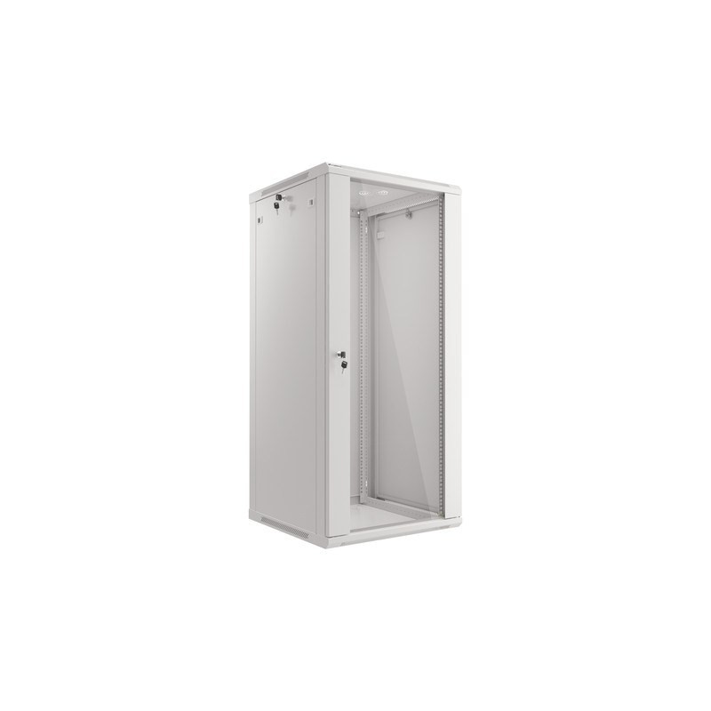 Szafa Rack Lanberg WF01-6627-10S (27U 1300mm / 600mm / 600 mm wisząca Szklane 19'' szary)