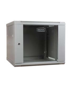 Szafa sieciowa wisząca 19" 9U rack 600x600, drzwi szyba, szary, niedzielona, niezłożona, 60kg