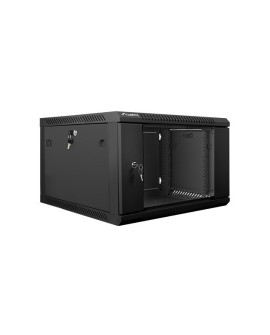 Szafa jednosekcyjna Lanberg WF01-6606-10B (6U 368mm / 600mm / 600 mm wisząca Szklane 19'' kolor czarny)