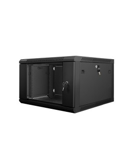 Szafa jednosekcyjna Lanberg WF01-6606-10B (6U 368mm / 600mm / 600 mm wisząca Szklane 19'' kolor czarny)