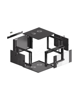 LANBERG SZAFA WISZĄCA 19" 6U 570X600 SZYBKI MONTAŻ (CZARNA, FLAT PACK) WFFA-5606-10B
