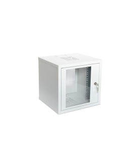 DIGITUS CL-10 Szafa sieciowa wisząca 10" 6U rack 315x300, niedzielona, przeszklone drzwi, złożona, 30kg, szara