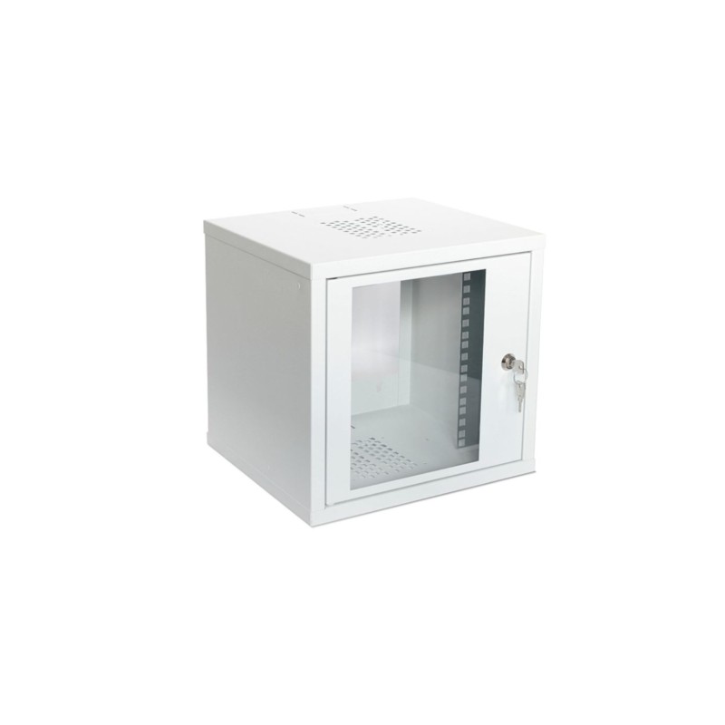 DIGITUS CL-10 Szafa sieciowa wisząca 10" 6U rack 315x300, niedzielona, przeszklone drzwi, złożona, 30kg, szara