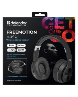 Słuchawki nauszne bluetooth z mikrofonem DEFENDER FREEMOTION B540 czarne