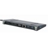 GEMBIRD MULTI ADAPTER USB TYP-C 9W1 (HUB3.0 + HDMI + DISPLAYPORT + VGA + PD + LAN + DŹWIĘK STEREO), SZARY