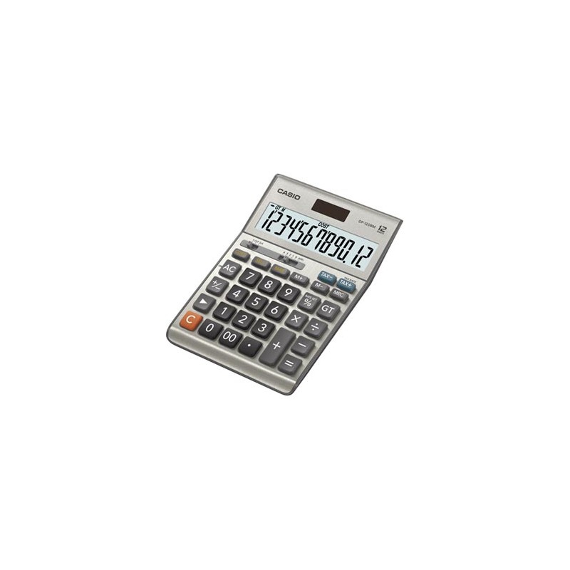 Casio Kalkulator DF 120 B MS, srebrna, biurkowy, 12 miejsc, wodoodporny
