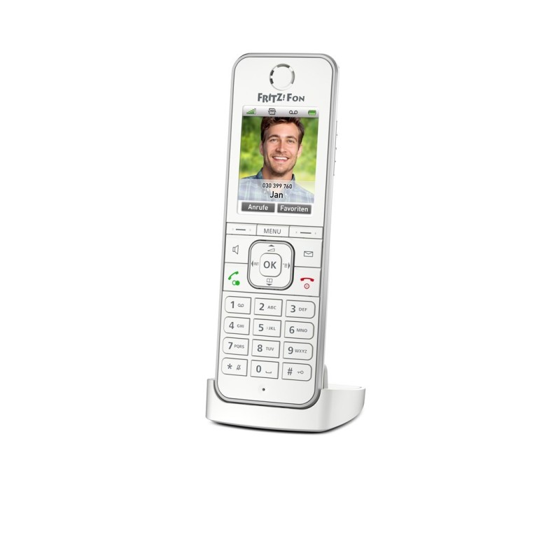 FRITZ!Fon C6 Telefon w systemie DECT Nazwa i identyfikacja dzwoniącego Biały
