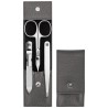 Zestaw podróżny Zwilling Classic Inox – skórzane etui, 3 elementy - Szary