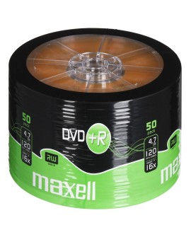MAXELL DVD+R 4,7GB 50 szt  w opakowaniu SHRINK. Prędkość zapisu 16X, 120 min. Przeznaczenie nagrywanie Multimediów.