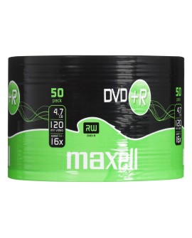 MAXELL DVD+R 4,7GB 50 szt  w opakowaniu SHRINK. Prędkość zapisu 16X, 120 min. Przeznaczenie nagrywanie Multimediów.