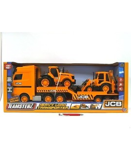 PROMO Auto pojazd JCB HEAVY LOAD TRANSPORTER Laweta z 2 autami TEAMSTERZ 1416416 p3 / 76x31x18cm