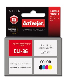Activejet ACC-36N Tusz (zamiennik Canon CLI-36 Supreme 12,5 ml kolor)