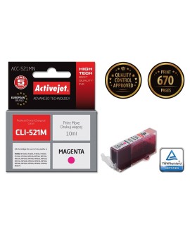 Activejet ACC-521MN Tusz (zamiennik Canon CLI-521M Supreme 10 ml czerwony)