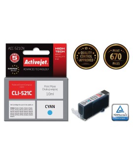 Activejet ACC-521CN Tusz (zamiennik Canon CLI-521C Supreme 10 ml niebieski)