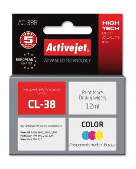 Activejet AC-38R Tusz (zamiennik Canon CL-38 Premium 12 ml kolor)