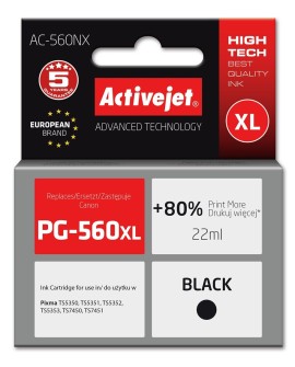Activejet AC-560NX Tusz (zamiennik Canon PG-560XL Supreme 22 ml czarny)