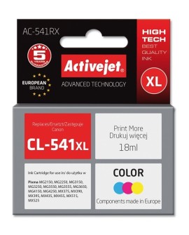 Activejet AC-541RX Tusz (zamiennik Canon CL-541XL Premium 18 ml kolor)